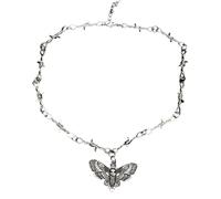 ZFHTJEKNCS Moth Skull Barbed Wire Cross Pendant Choker Necklace Punk Hip Hop Jewelry Vampire Little Thorns Chain Choker Gift