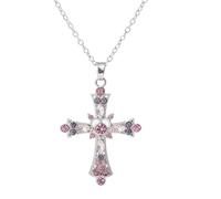 ZFHTJEKNCS Multi Color Goth Cross Necklace Crucifix Pendant Holy Cross Blessing Religious