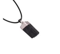 ZFHTJEKNCS Natural Column-Shaped Rough Stone Necklace for Men Women Irregular Elbaite Necklace Men