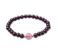 ZFHTJEKNCS Natural Garnet Bracelet Women's Lucky Beads Red Pomegranate Bracelets Strawberry Crystal Peach Blossom Light Luxury Charms Beads