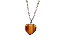 ZFHTJEKNCS Natural stone crystal amethyst pink crystal heart-shaped pendant raw stone pendant heart-shaped simple necklace