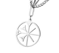 ZFHTJEKNCS Necklace Cuneiform Anu Pendant Sumerian Mythology Stainless Steel Religious Mesopotamian