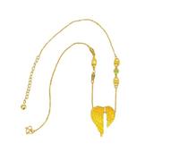 ZFHTJEKNCS Necklace Pendant Golden Wings Collarbone Chain No Falling All-match Women's