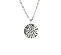 ZFHTJEKNCS Necklace Seal Supernatural Amulet Stainless Steel Gothic Pagan Religious Gift