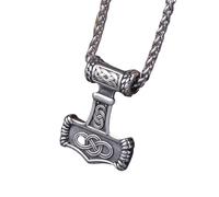 ZFHTJEKNCS never fade stainless steel thor's hammer mjolnir pendant necklace scandinavian norse necklace with box