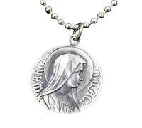 ZFHTJEKNCS New Catholic Virgin Mary Tag Solid Handmade Vintage Man and Woman Round Pendant