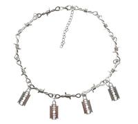 ZFHTJEKNCS New Small Wire Brambles Iron Unisex Choker Necklace Women Hip-hop Punk Barbed Wire Little Thorns Chain Choker Gifts