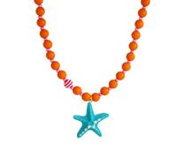 ZFHTJEKNCS Ocean Wind Shell Beach Crab Necklace Fresh Small Fish Starfish Stone Pendant Colorful Bead String Female