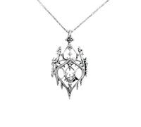 ZFHTJEKNCS Old Castle Necklace, Gothic, Pagan, Alternative accessories, Hollow Castle, Retro, Witch, Punk, Magic School, Women Man