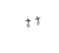 ZFHTJEKNCS Pendientes de tuerca de mariposa de estrás de color plateado para mujeres Conjuntos de pendientes de corazón punk de moda 2024 Regalos de joyería Y2K de moda