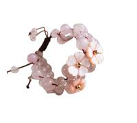 ZFHTJEKNCS Pink Crystal Bracelet Girlfriend Two-Person Student Korean Style Sweet Personality Bracelet Retro Art Style Accessories