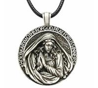 ZFHTJEKNCS Pray For US Sinners Virgin Necklace Religious Catholic Heavy Medal Christian