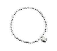 ZFHTJEKNCS Pulsera colgante de corazón de plata con diseño de perla redonda Dulce estilo romántico Joyería Regalo perfecto para amantes y chicas Accesorio de moda