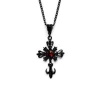 ZFHTJEKNCS Punk Cross Necklace,Hip Hop Rock Red Oil Drip Crystal Cross PendantJewelry, Necklace, Classic Necklace