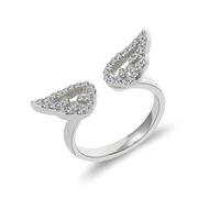ZFHTJEKNCS Ring for Women Guardian Angel Adjustable Open Ring Sparkling Pave Meaningful Protection Gift