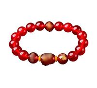 ZFHTJEKNCS Round Bead Bracelet Chinese Zodiac Year Rabbit Mouse Dragon Chicken Horse Hand String for Men and Women Birthday Gifts