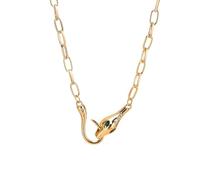 ZFHTJEKNCS Serpent Snake Necklace for Women, Snake Pendant Cubic Zirconia Necklaces,Minimalist Animal Jewelry
