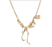ZFHTJEKNCS Sexy Long Necklaces Gothic Tyrannosaurus Rex Skeleton Dinosaur Pendant Charm Dragon Bone Men Women Gifts