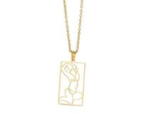 ZFHTJEKNCS Shapely Beauty Women Necklaces Charming Pictorial Girl Pendants Pendants Neck Chain Stainless Steel Fashion