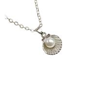 ZFHTJEKNCS Shell Pendant Necklace Women's Ocean Series Style Elegant Short Clavicle Chain Necklace