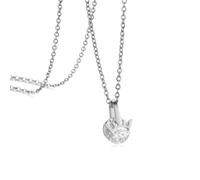 ZFHTJEKNCS Simple and exquisite crown pendant, Korean style temperament female necklace, versatile and high-end stainless steel