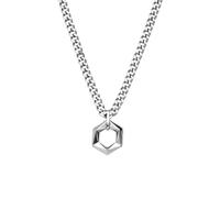 ZFHTJEKNCS Simple style pendant necklace for men, small group of hip-hop, titanium steel hexagonal matrix, versatile fashion for women,