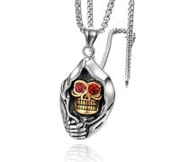 ZFHTJEKNCS Skull Pendant Stainless Steel European and American Personalized Ghost Head Men's Titanium Steel