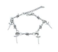 ZFHTJEKNCS Small Wire Brambles Iron Unisex Choker Bracelet Women Hip-hop Punk cross Barbed Wire Little Thorns Bracelet Choker Gifts