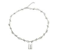 ZFHTJEKNCS Small Wire Brambles Iron Unisex Choker Necklace Women Hip-hop Punk lock Barbed Wire Little Thorns Chain Choker Gifts