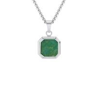 ZFHTJEKNCS Square Pendant Necklace For Men, Gemetric Stone Pendant Simple Sport Neck Collar Gift For Dad Boyfriend Valentine's Day