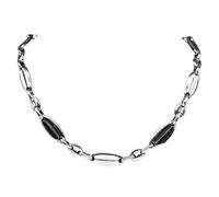 ZFHTJEKNCS Stainless Steel Big Coffee Beans Seeds Link Chain Necklace Silver Color Hip Hop Long Necklaces for Man Women colar