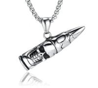 ZFHTJEKNCS stainless steel bullet skull pendant hanging piece creative personality men's titanium steel necklace