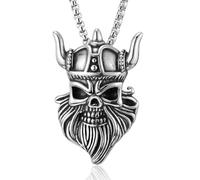 ZFHTJEKNCS Stainless steel ; European and American retro war god pendant; personalized titanium steel demon men's necklace.