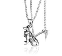 ZFHTJEKNCS Stainless Steel Necklace for Men; European and American; Personalized Titanium Steel Time Pendant for Men and Women