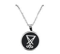 ZFHTJEKNCS Stainless Steel Necklace Men Seal Hidden Devil Necklace collares