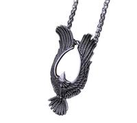 ZFHTJEKNCS Stainless Steel Retro Wings Eagle Necklace Men's Fashion Charm Punk Eagle Soaring Pendant Necklace Gift