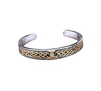 ZFHTJEKNCS Stainless Steel Vikings Hammer Bracelet for Men Women Stainless Steel Celtic Knot Amulet Wristband Cuff Bracelet Nordic
