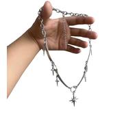 ZFHTJEKNCS Starburst Punk Choker,Hippie Accessories,Rock,Cross Star, Design，Avant-garde,Y2k,Starlight,Necklace for Women Man,Trendy