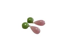 ZFHTJEKNCS Summer Pink Green Acrylic Waterdrop Earrings Fashion Girly Plastic Dopamine Earrings for Women Party Gift Accessories