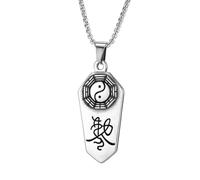 ZFHTJEKNCS Tai Chi Bagua Titanium Steel Men's Pendant Manufacturer Stainless Steel Imperial Command Charm Necklace Ethnic Style