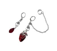 ZFHTJEKNCS The Beating Heart Asymmetrical Cuff Earrings Chain Ear Cuff Clip Jewelry Gift,Witchy Vampire Spooky Boho Bohemian