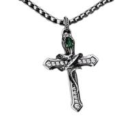 ZFHTJEKNCS Tiger Snake Cross Pendant Necklace for Men, Retro and Unique, for Both Men and Women, for the Year of the Snake