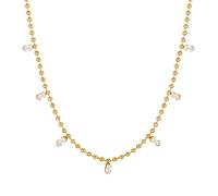 ZFHTJEKNCS Tiny Cubic Zirconia Pendant Necklace, Beaed Chain with Stone, Square Zirconia Neckkace, Tarnish Free Adjustable Chain