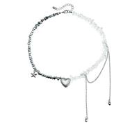 ZFHTJEKNCS Trend Wedding Party Irregular Stone Choker Necklace For Women Elegant Tassels Heart Pendant Necklaces Valentine's Gift