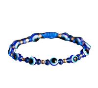 ZFHTJEKNCS Turkish Evil Eye Bracelets Colorful Crystal Beads Bracelet For Men Women Handmade Braided Rope Charm Jewelry