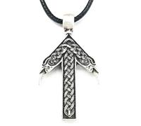 ZFHTJEKNCS Victory Masculine God Warrior Rune Amulet Raven Talisman Pendant Men Necklace