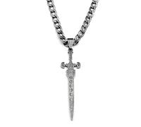 ZFHTJEKNCS Vintage Gothic Wicca Lunar Moon Phase Sword Pendant Necklace for Women Men Stainless Steel Black Punk Chain