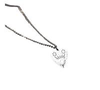 ZFHTJEKNCS Witchcraft Celestial Sun Moon Pattern Necklace Stainless Steel Heart Pendant Necklace Women Men Vintage Gift