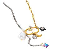 ZFHTJEKNCS Women's Starry Sky Necklace | Moon, Pearl & Multi Pendant Design | Personalized Jewelry Trend