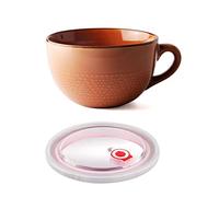 ZFHUAFENG Large Coffee Cup Soup Mug Ith, Ceramic Soup Bowls Lid & Handle Salad Bowls for Cereal Milk Dessert Oatmeal Ramen Bowls, Microwave Safe